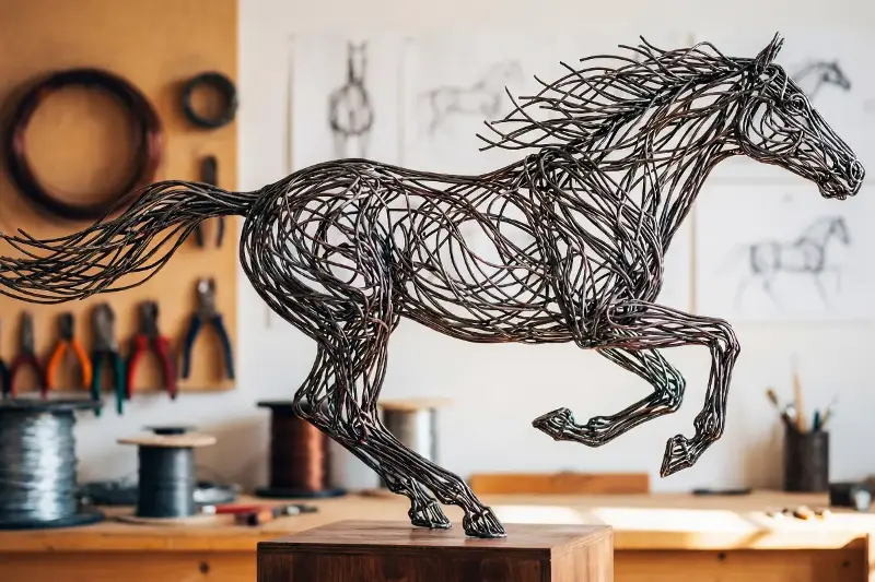 How Artists Turn Simple Wire Into Mesmerizing Sculptures That Defy Gravity