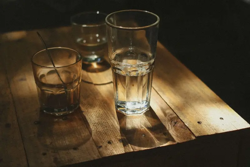 Representative image of a glass of water in sunlight