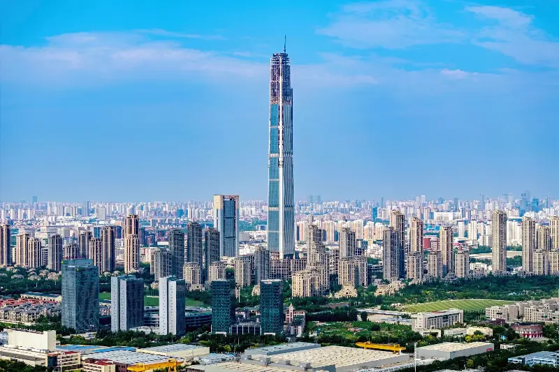 A view of the Goldin Finance 117 tower in China in August 2024.