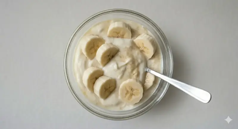 Add banana to your Greek yoghurt. 