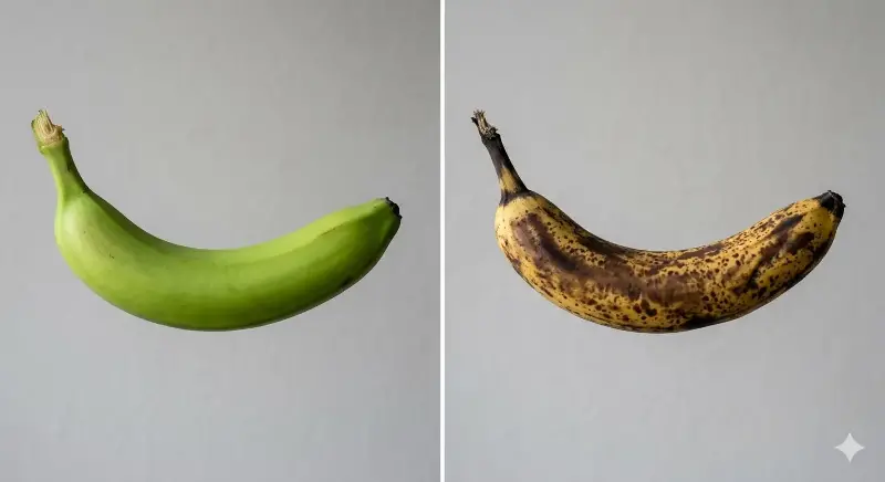 Avoid raw or overripe bananas. 