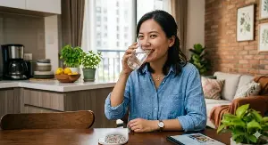 What temperature should water be when it's hot and sunny to be good for your health?