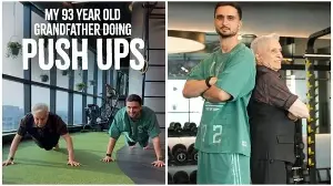 93-year-old grandfather proves fitness has no expiration date, refuses to slow down at the gym: From push-ups to squats