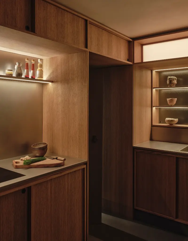 Make cooking up a meal easy by keeping your regular spices and utensils handy. (Image credit: Felix Speller. Design: Studio Hagen Hall. Styling: Emily Farbrother)