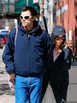 Harry Styles fuels speculation he is engaged to Zoë Kravitz after she was snapped wearing huge diamond ring