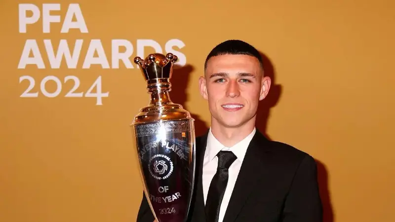 Phil Foden, elegido mejor jugador de la Premier League 2023-24 por la PFA