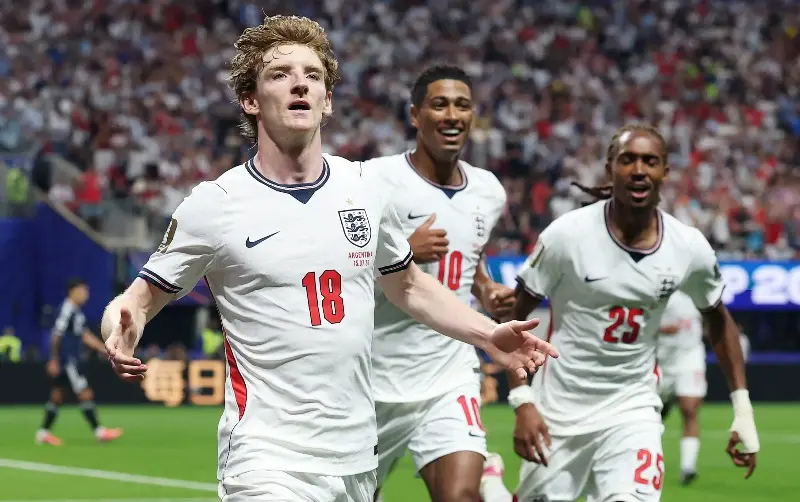 Anthony Gordon opened the scoring for England against Argentina in the World Cup semi-final - Reuters/Paul Childs