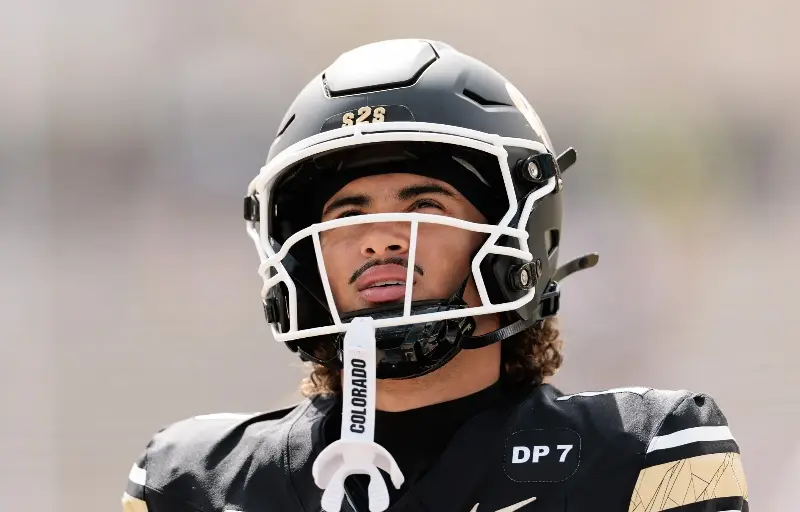 Julian Lewis #10 of the Colorado Buffaloes warms up prior to the game against the Weber State Wildcats at Folsom Field on September 12, 2026, in Boulder, Colorado. (Photo by Andrew Wevers/Getty Images)