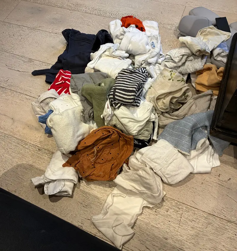 Radhika writes that any feelings of embarrassment around accepting a pile of clothes from colleagues quickly shift to gratitude (Supplied)