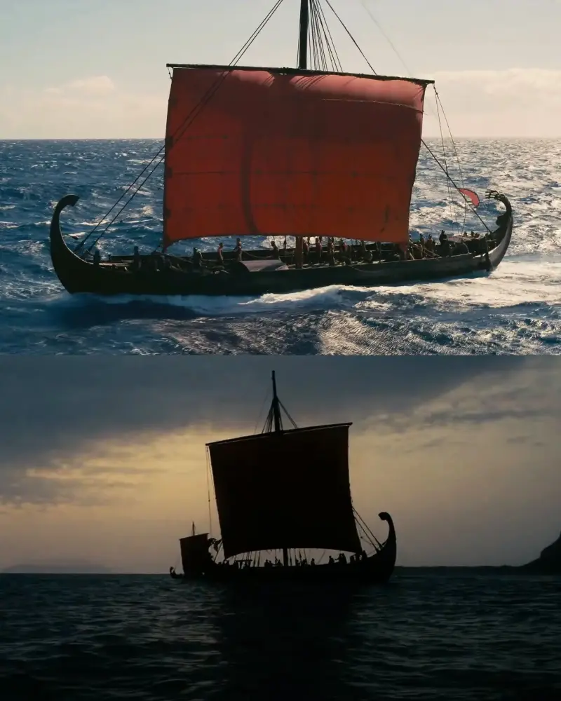 The Viking lonsghip was passed off for an ancient Greek warhship in The Odyssey.