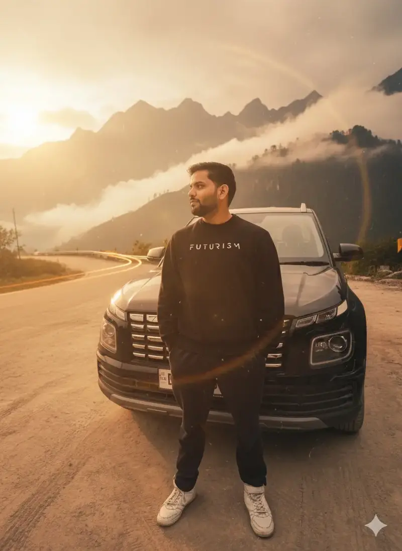 Long exposure shot created with my car using the Gemini Nano Banana.