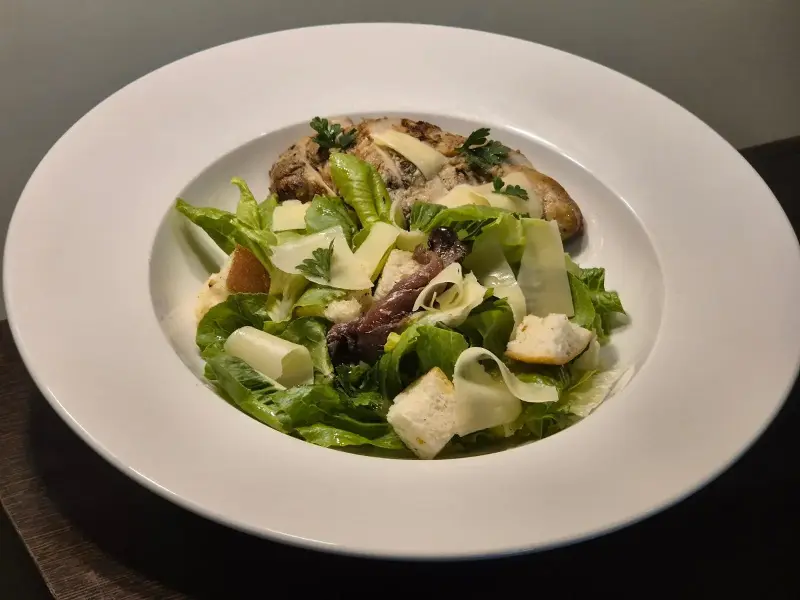 Chicken Caesar salad recipe.