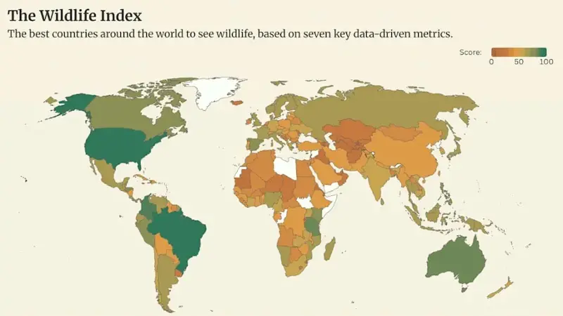 map of world wildlife travels