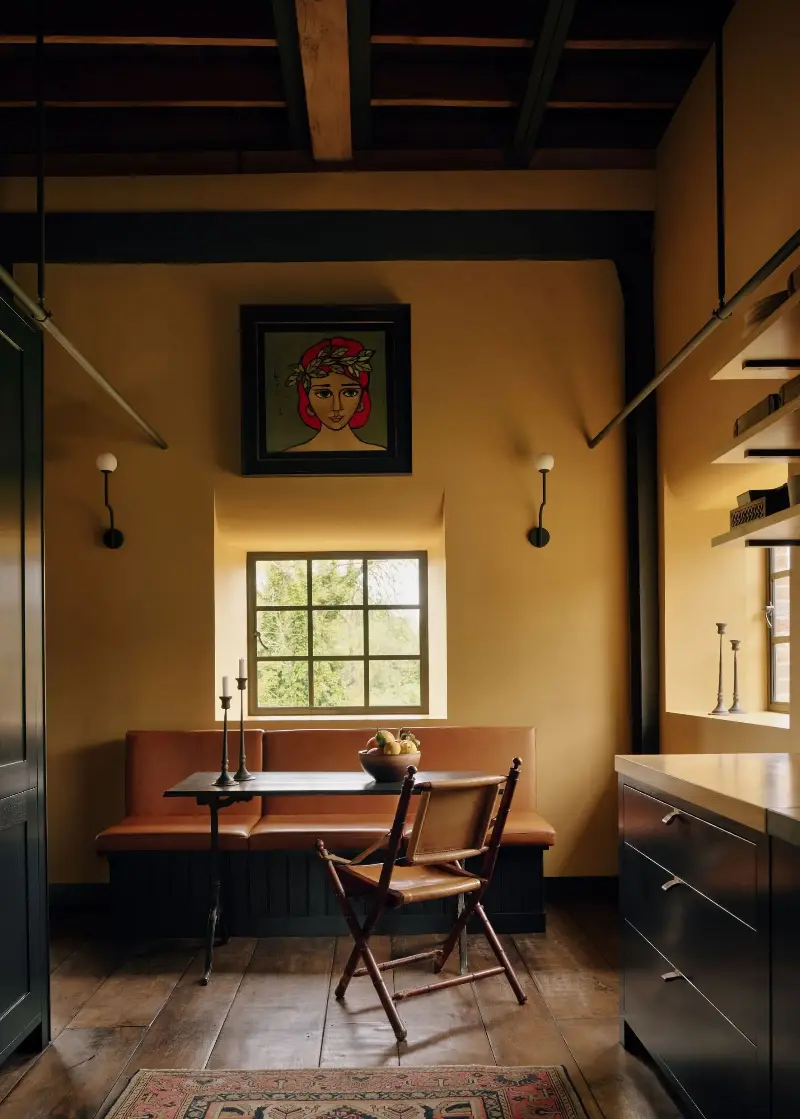 Farrow & Ball's India Yellow was used in this kitchen 