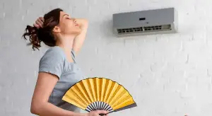 Why is the room still hot even though the air conditioner is on all night?