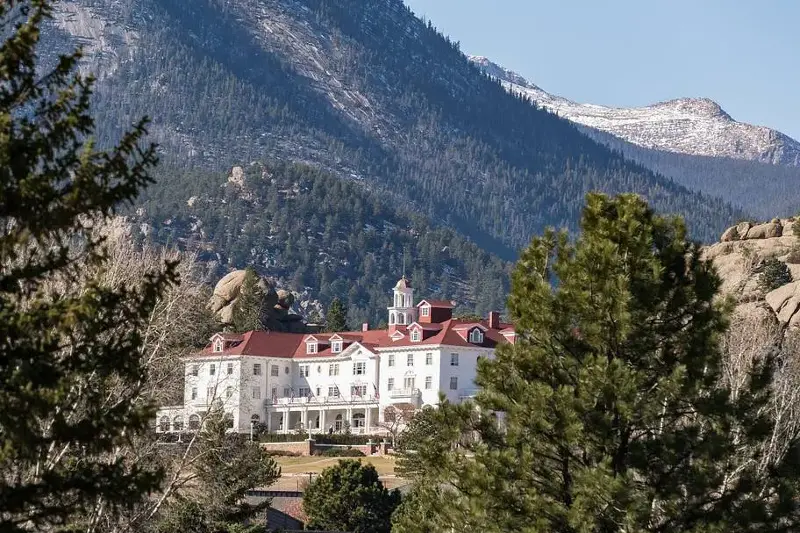 View of the historic Stanley Hotel in Estes Park