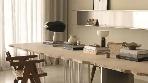 Rough-edged tables enhance design