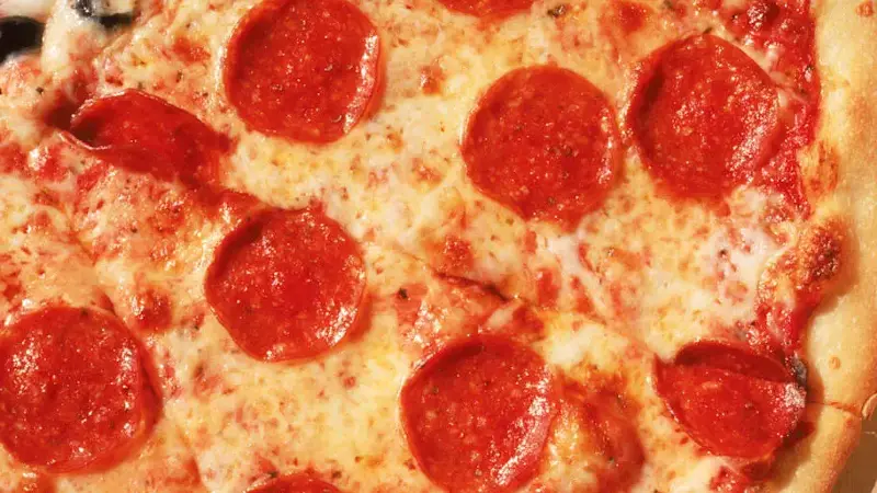 Close-up of pepperoni pizza