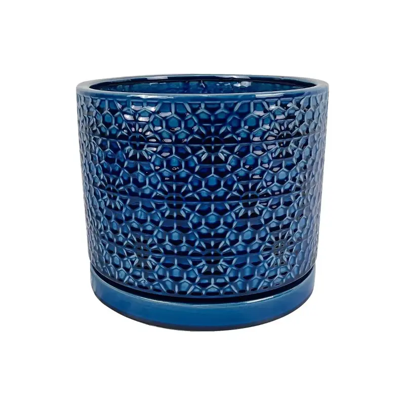 Target blue ceramic flower pot