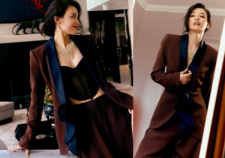 Office fashion inspired by Shu Qi's style - Photo 9.
