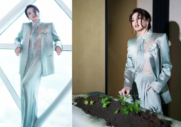 Office fashion inspired by Shu Qi's style - Photo 4.