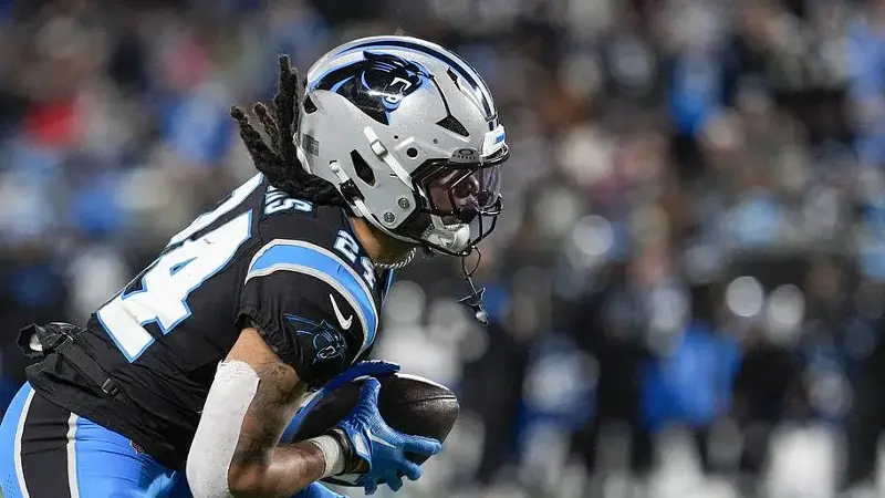 Carolina Panthers running back Jonathon Brooks