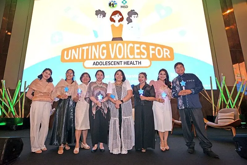 Uniting voices for adolescent health: (From left) Host Alexis Tinsay, Dr. Vanessa Maria Torres-Ticzon, president, Phil. Society of Adolescent Medicine Specialists; Dr. Ma. Emma Ales-na-Llanto, consultant, Division of Adolescent Medicine, UP-PGH; Dr. Margaret Mae Maano, VP, Society of Adolescent Medicine of the Philippines Inc and member of SAMPI; Dr. Sally Jane Aro of the Philippine Foundation for Vaccination (PFV); Dr. Leslie Mae Domagas, member of the board of trustees, Phil. Ambulatory Pediatric Association Inc.; Nish Ching Dyosa; and Dr. Allen Mallari, president, Phil. Academy of Physicians in School Health Inc. 