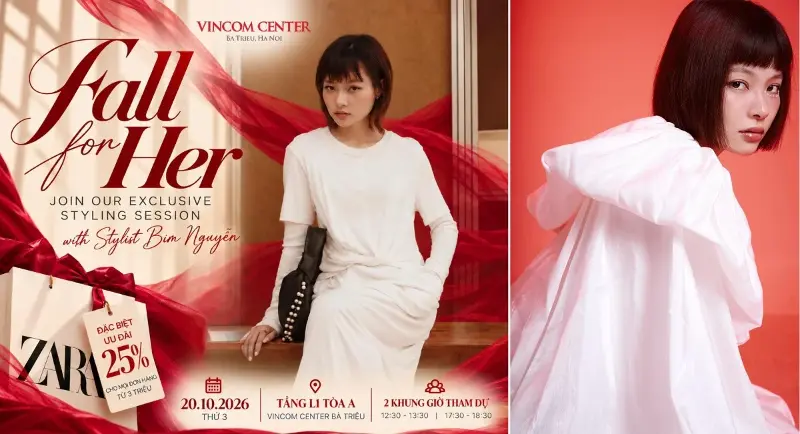 Visit Vincom on October 20th: Ride the rose-decorated vehicle, get style advice from a stylist, and enjoy the celebration.