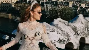 Natasha Poonawalla’s cat motif dress is couture drama at its finest