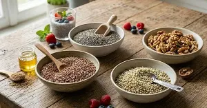 4 types of nuts rich in omega-3 that support cardiovascular health.