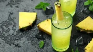 Pineapple Pudina Cooler With Fresh Mint For Healthy Hydration And Refreshing Summer Flavours