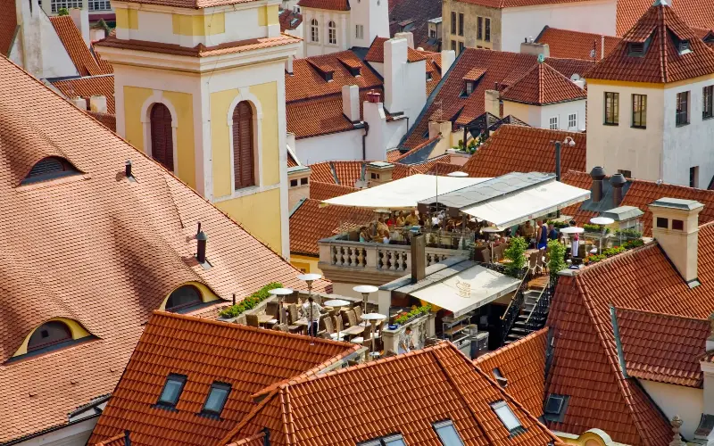 Hotel U Prince’s rooftop bar offers vistas of Prague’s many spires - Alamy/Diane C Macdonald