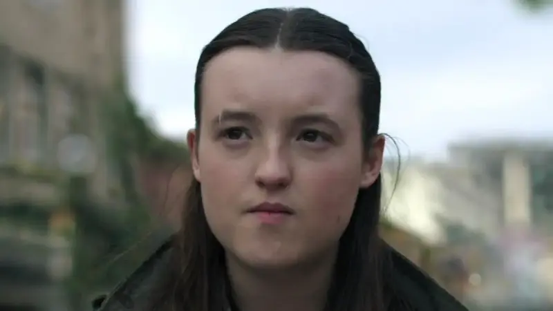 Close-up of Ellie's face in The Last Of Us Season 2