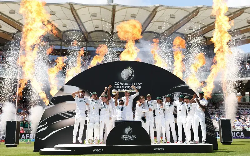 Temba Bavuma lifts the World Test Championship Mace after South Africa beat Australia at Lord’s in 2025 - Getty Images/Alex Davidson