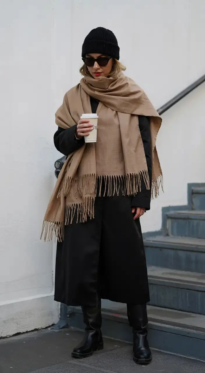 effortless throw on scarf style