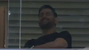 MS Dhoni spotted at Wankhede cheering for India during IND vs ENG T20 World Cup semis, fans go wild; watch viral video