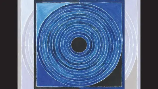 Abstract art, such as SH Raza’s Bindu, represents an idea or a feeling.