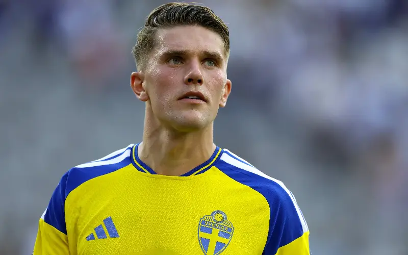 Main man: Gyokeres is a key figure up front for Sweden, along with Alexander Isak (Getty)