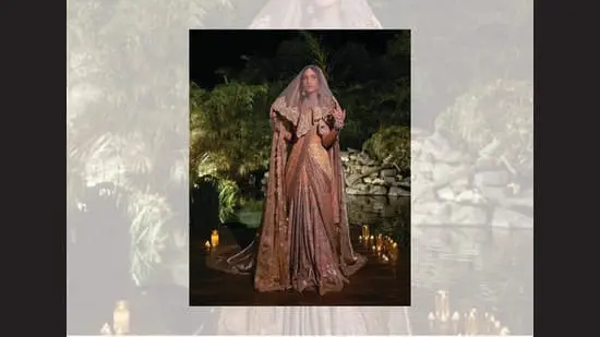 For her wedding to Anant Ambani in 2024, Radhika Merchant wore a lehenga-sari by the designer. (INSTAGRAM/@TARUNTAHILIANI)