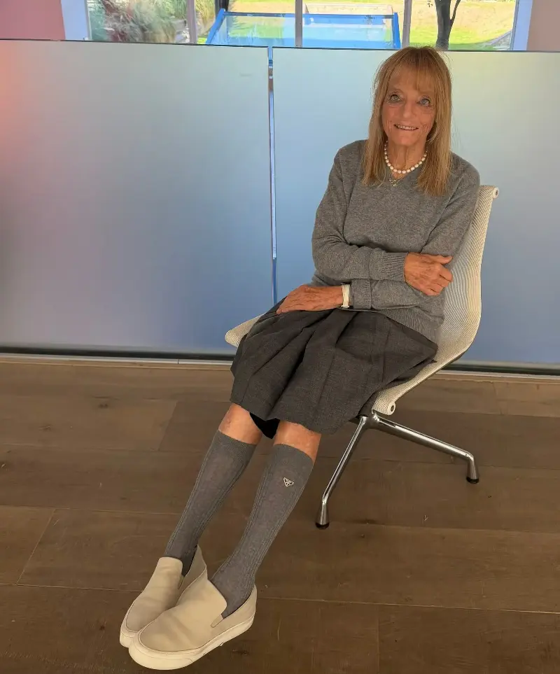 Ruthie Rogers in her beloved Prada knee-high socks