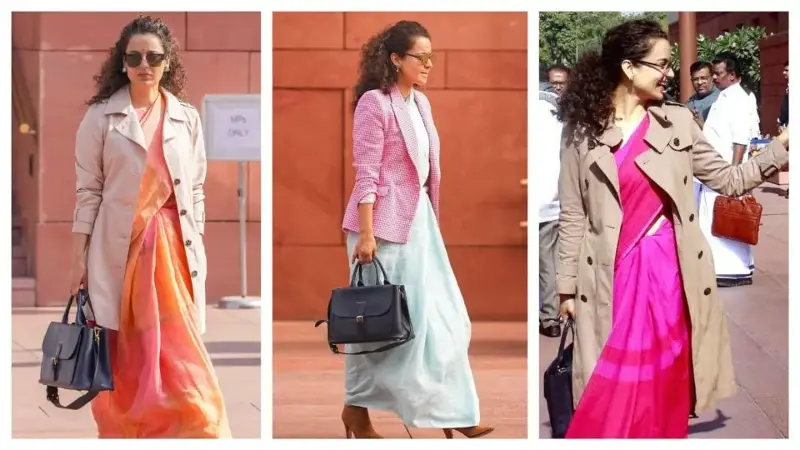 Kangana Ranaut is the perfect inspiration for styling blazers with sarees.
