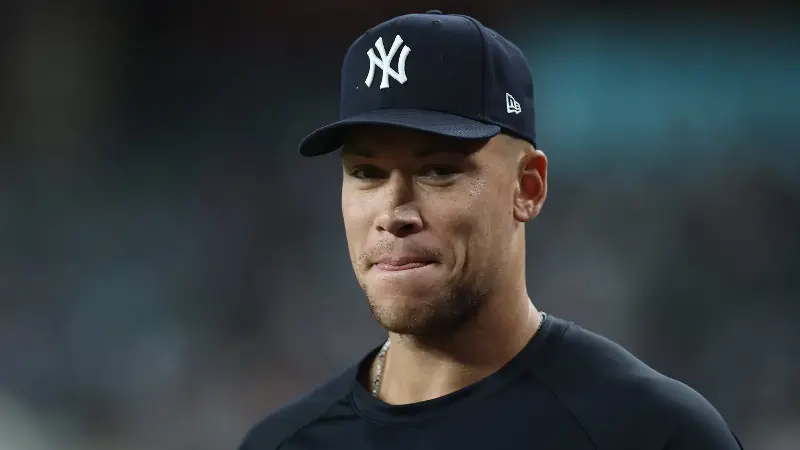 PHOENIX, ARIZONA - SEPTEMBER 19: Aaron Judge #99 of the New York Yankees walks on the field before the start of the MLB game against the Arizona Diamondbacks at Chase Field on September 19, 2026 in Phoenix, Arizona. (Photo by Christian Petersen/Getty Images)