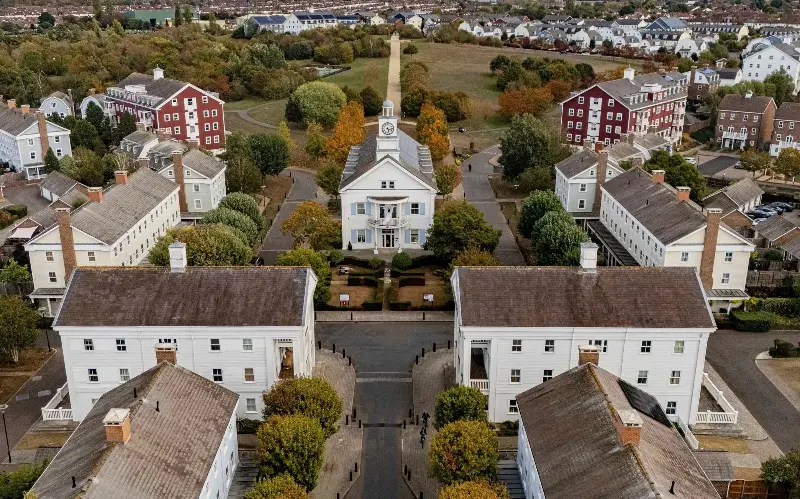 Maple lodge, with a clock tower, is the estate’s town hall - SWNS/William Lailey