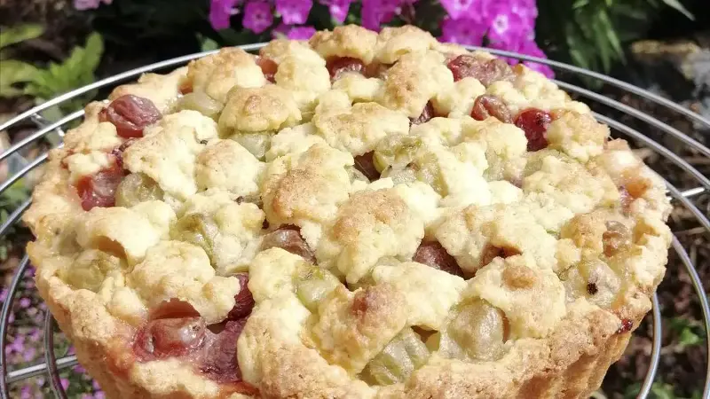Ein köstliches Stachelbeer-Quarkkuchen-Rezept, das schnell und einfach gelingt, mit Eierlikör, Vanillezucker und frischen Stachelbeeren.
