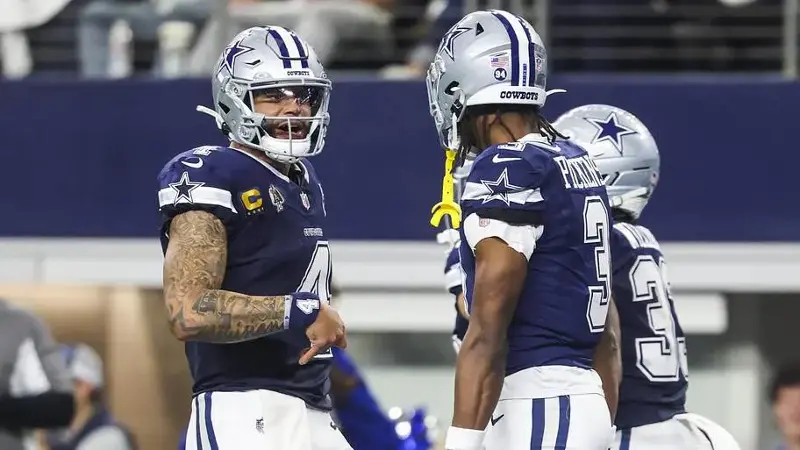 Dallas Cowboys quarterback Dak Prescott, wide receiver George Pickens