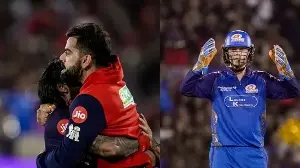 Virat Kohli can't keep calm, charges on field after RCB get out of jail; Rickelton bangs ball on floor as MI crash out