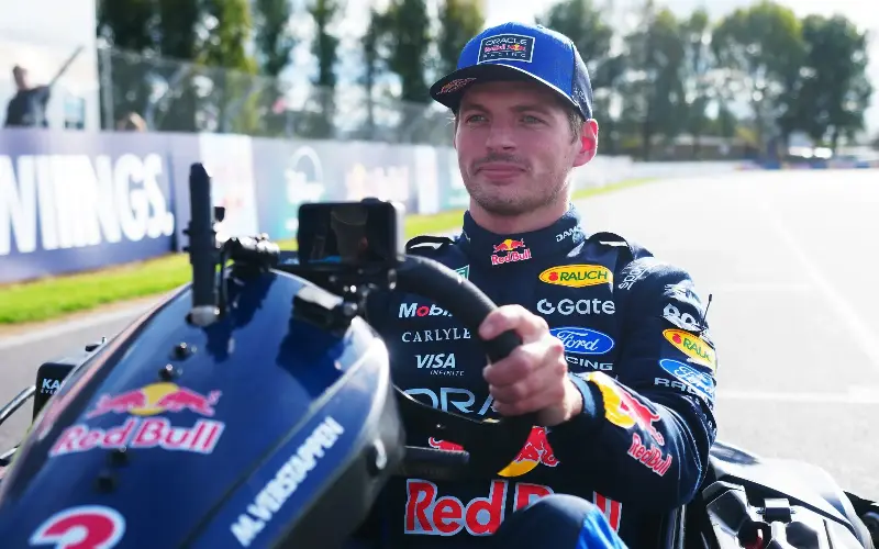 Max Verstappen swapped the Formula One car for a go-kart at Silverstone on Wednesday - PA/Bradley Collyer