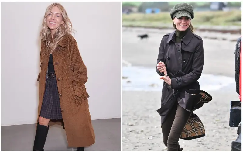 Sienna Miller and the Princess of Wales prove the enduring appeal of the practical British coat - (PA Wire/Yui Mok) (WireImage/Samir Hussein)
