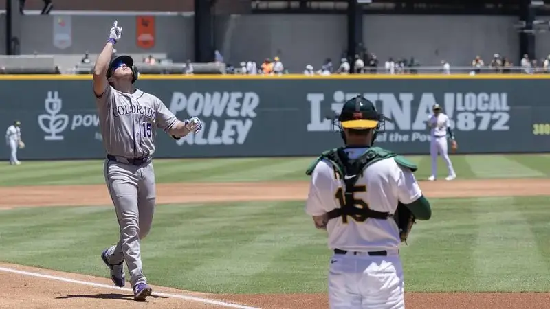 Colorado Rockies catcher Hunter Goodman