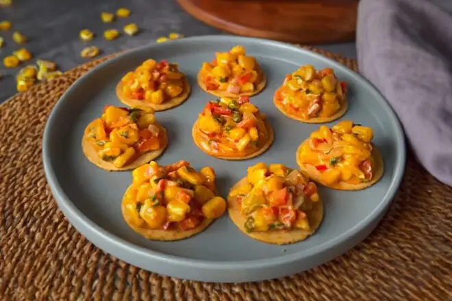 Potazos masala corn cacanapés recipe.